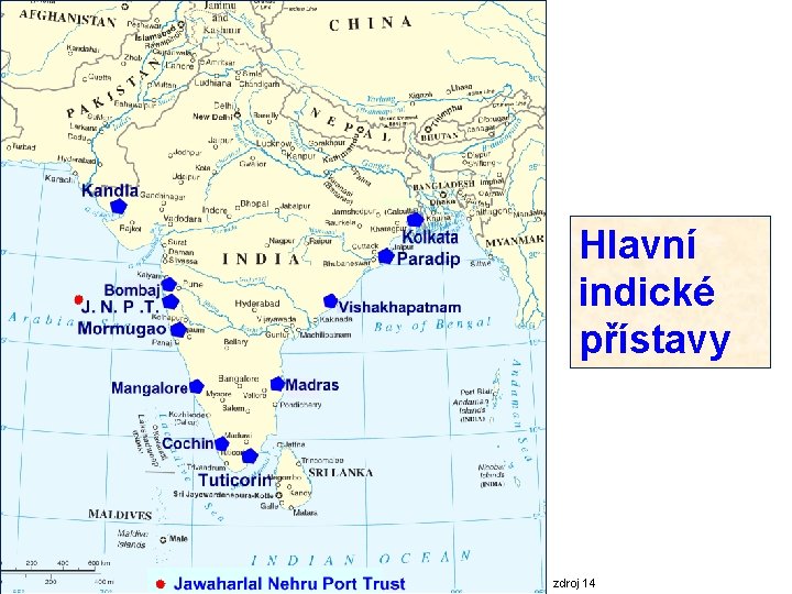 Hlavní indické přístavy zdroj 14 