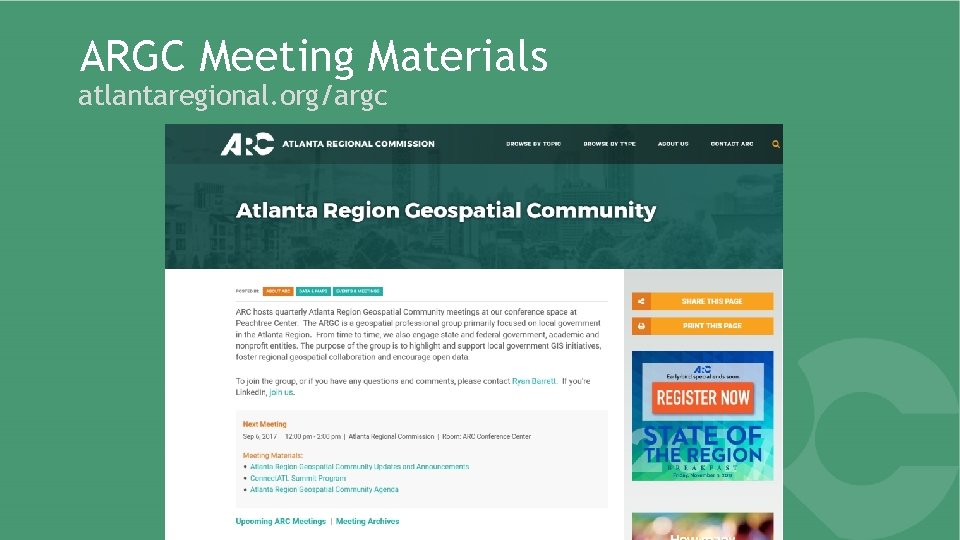 ARGC Meeting Materials atlantaregional. org/argc 