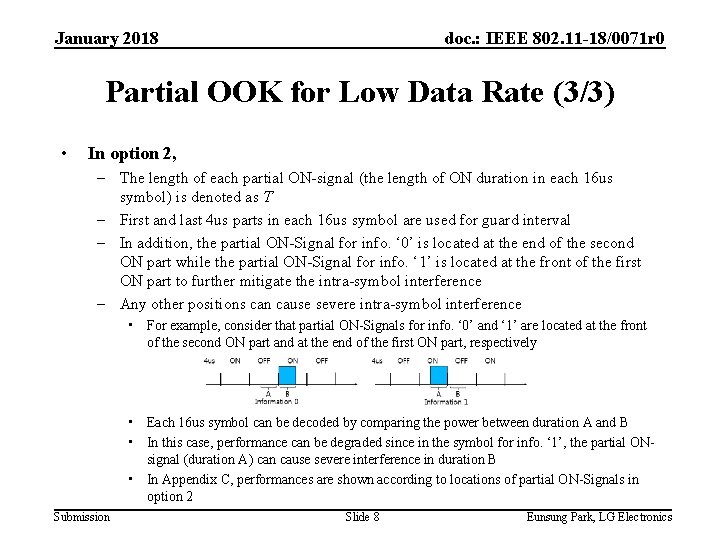 January 2018 doc. : IEEE 802. 11 -18/0071 r 0 Partial OOK for Low