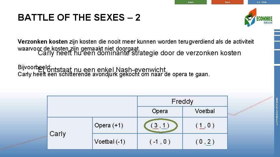 havo mavo >> vwo BATTLE OF THE SEXES – 2 Verzonken kosten zijn kosten