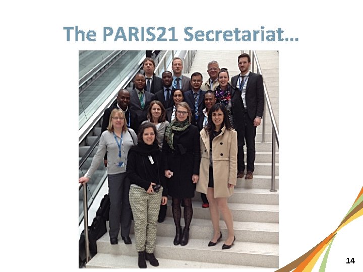 The PARIS 21 Secretariat… Insert group photo here… 14 