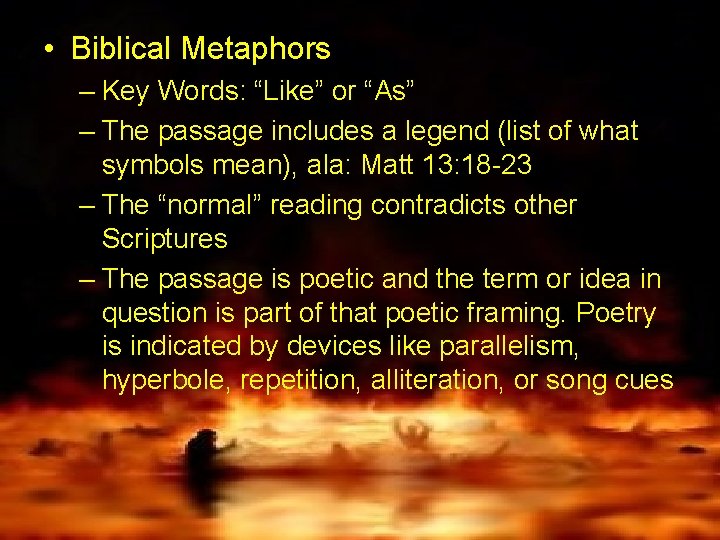  • Biblical Metaphors – Key Words: “Like” or “As” – The passage includes