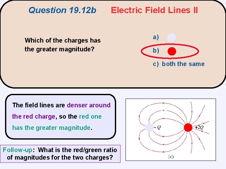 Question 19. 12 b Electric Field Lines II Which of the charges has the