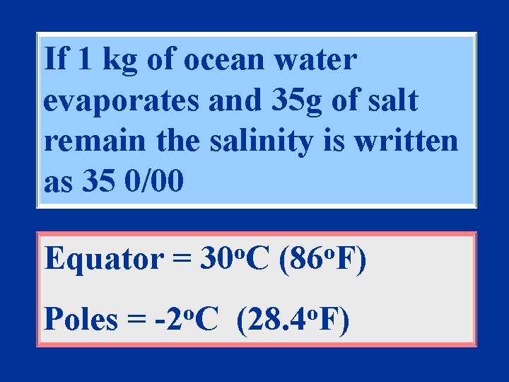If 1 kg of ocean water evaporates and 35 g of salt remain the