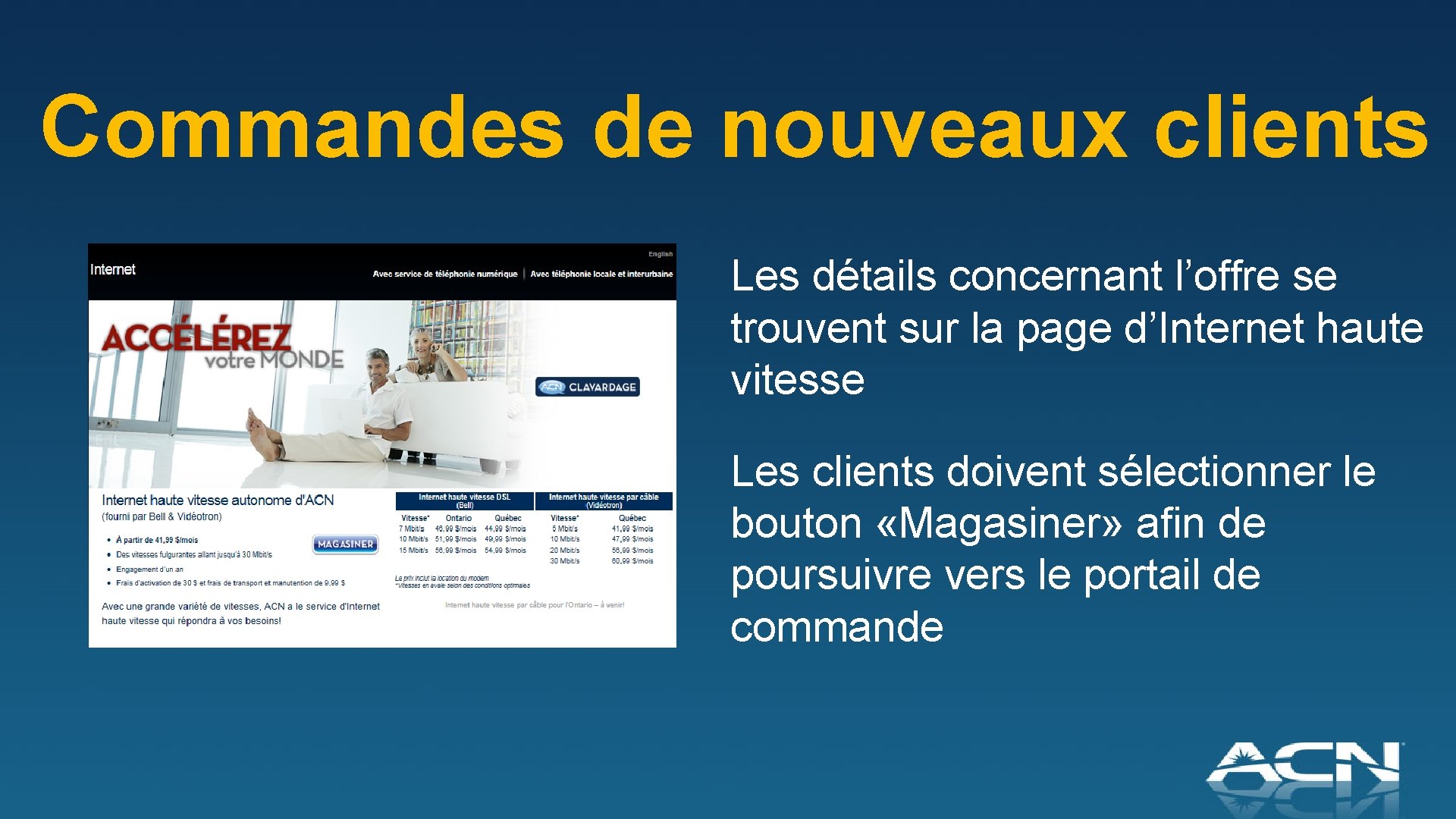 Commandes de nouveaux clients Les détails concernant l’offre se trouvent sur la page d’Internet