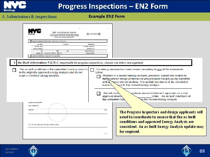 Progress Inspections – EN 2 Form 4. Submissions & Inspections Example EN 2 Form