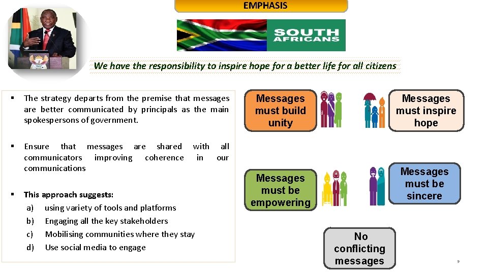 EMPHASIS We have the responsibility to inspire hope for a better life for all EMPHASIS We have the responsibility to inspire hope for a better life for all