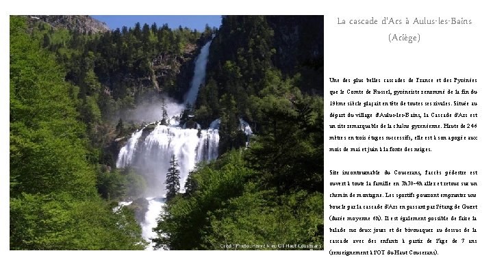 La cascade d'Ars à Aulus-les-Bains (Ariège) Une des plus belles cascades de France et