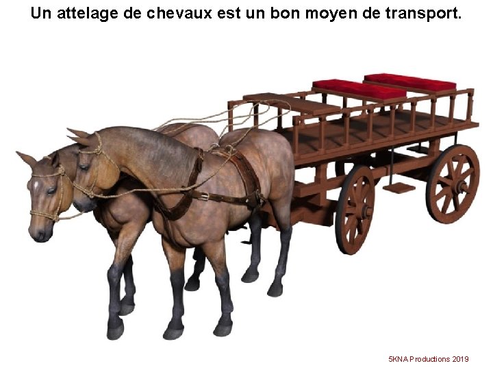 Un attelage de chevaux est un bon moyen de transport. 5 KNA Productions 2019