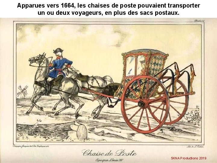 Apparues vers 1664, les chaises de poste pouvaient transporter un ou deux voyageurs, en