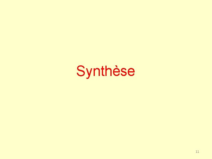 Synthèse 11 