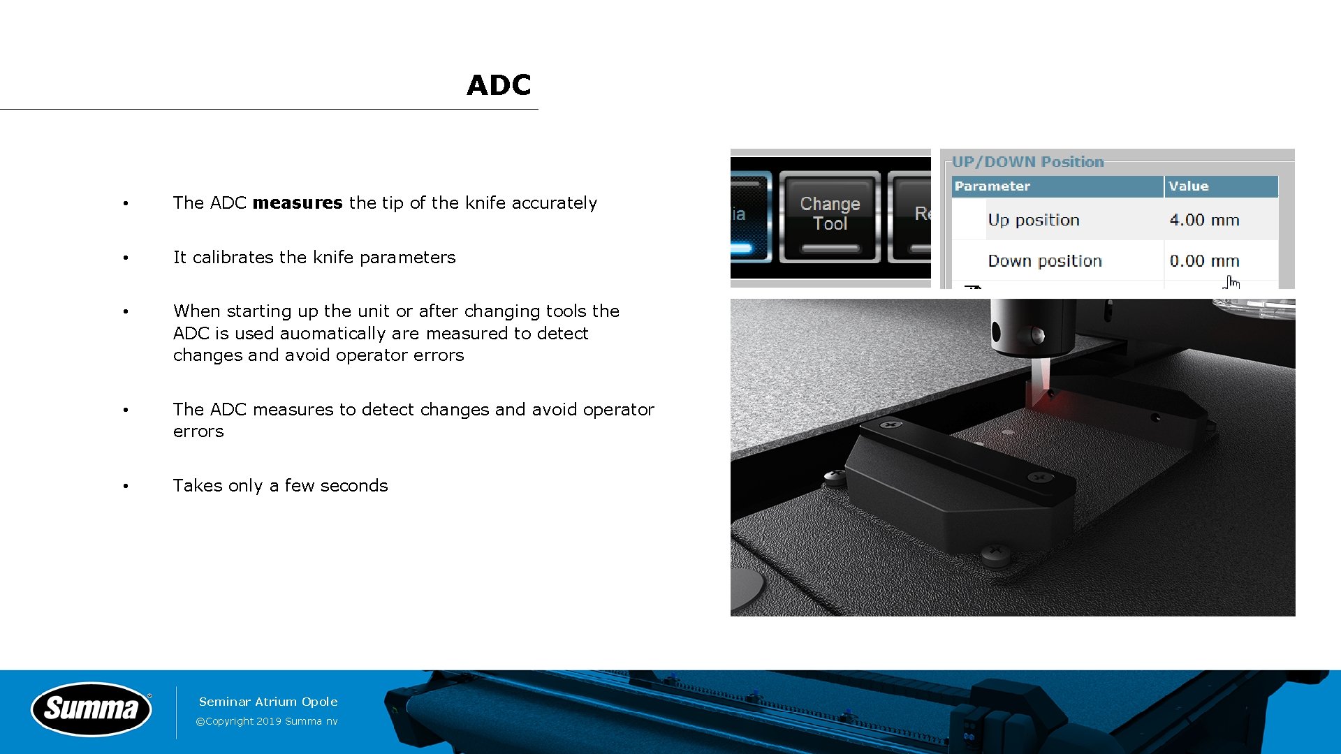 ADC • The ADC measures the tip of the knife accurately • It calibrates