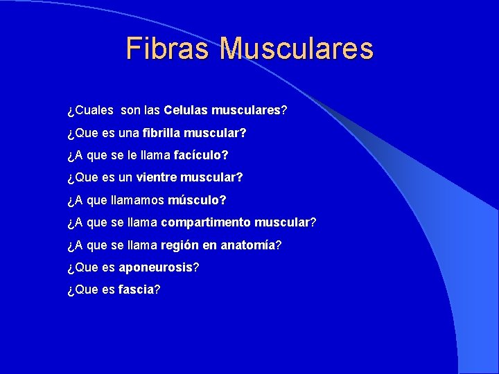 Fibras Musculares ¿Cuales son las Celulas musculares? ¿Que es una fibrilla muscular? ¿A que