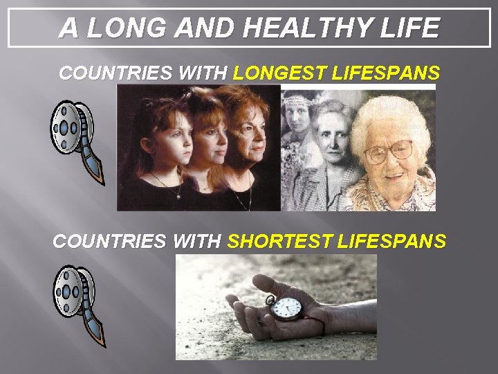 A LONG AND HEALTHY LIFE COUNTRIES WITH LONGEST LIFESPANS COUNTRIES WITH SHORTEST LIFESPANS 