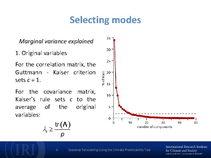 Guttmann Matrix Example Selecting X Y and CCA modes Simon Mason