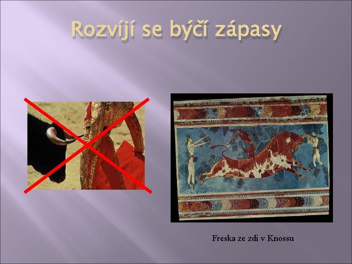 Rozvíjí se býčí zápasy Freska ze zdi v Knossu 