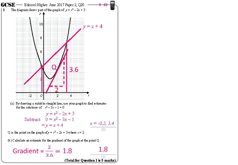 GCSE 1 Edexcel Higher: June 2017 Paper 2, Q 20 The diagram shows part