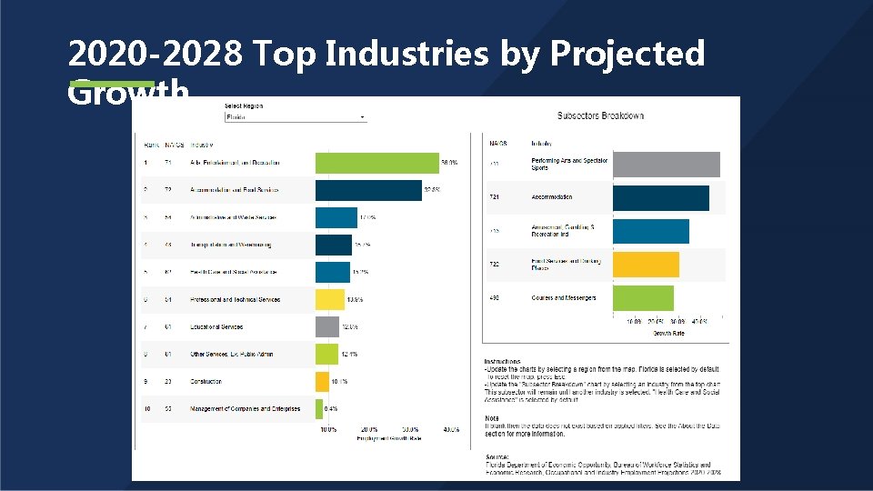 2020 -2028 Top Industries by Projected Growth 