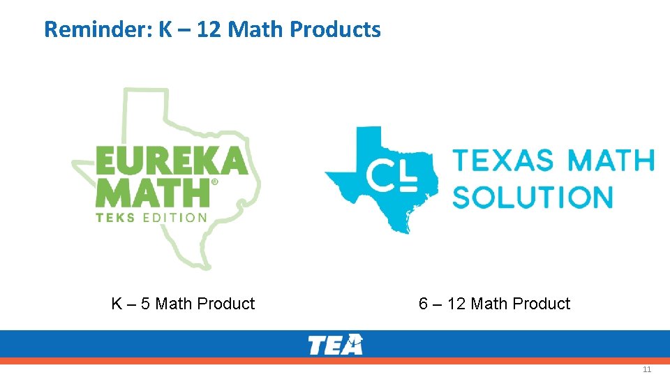 Reminder: K – 12 Math Products K – 5 Math Product 6 – 12