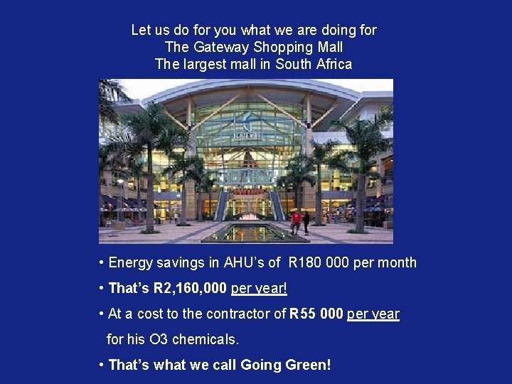 Let us do for you what we are doing for The Gateway Shopping Mall