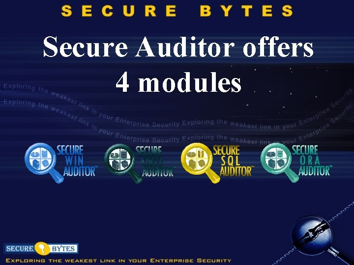 Secure Auditor offers 4 modules 