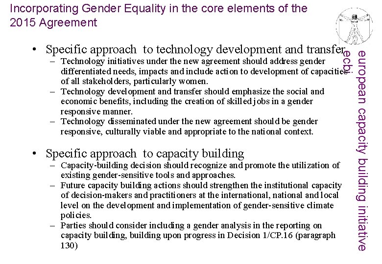 Incorporating Gender Equality in the core elements of the 2015 Agreement european capacity building