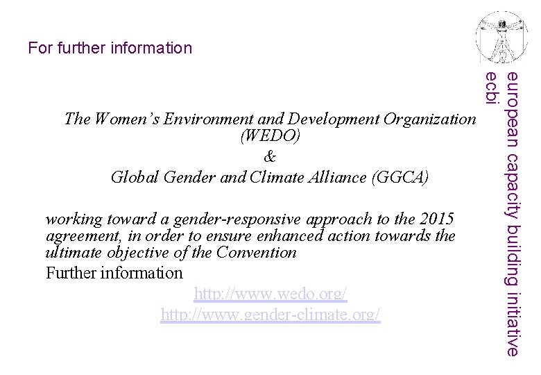For further information working toward a gender-responsive approach to the 2015 agreement, in order