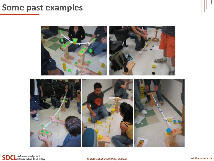 Some past examples SDCL Software Design and Collaboration Laboratory Department of Informatics, UC Irvine