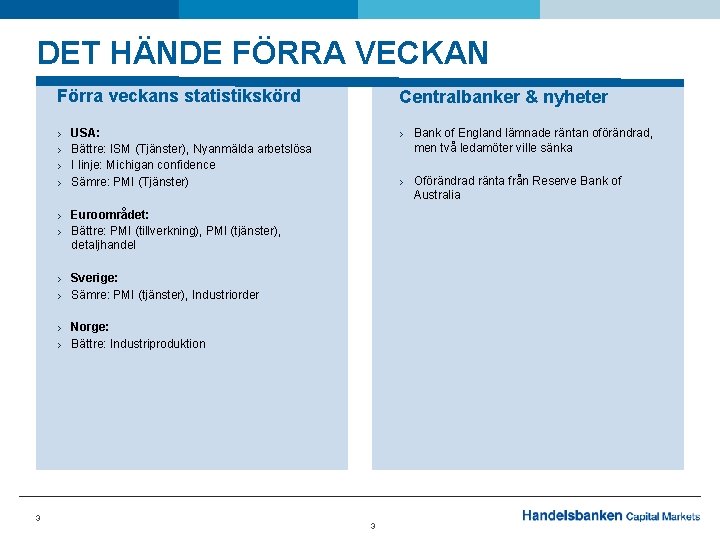 DET HÄNDE FÖRRA VECKAN Förra veckans statistikskörd Centralbanker & nyheter › › › Bank