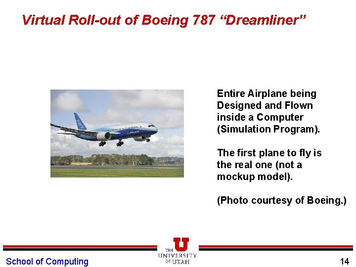 Virtual Roll-out of Boeing 787 “Dreamliner” Entire Airplane being Designed and Flown inside a