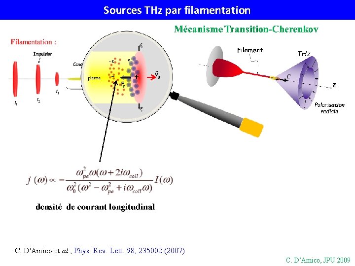 Sources THz par filamentation C. D'Amico et al. , Phys. Rev. Lett. 98, 235002