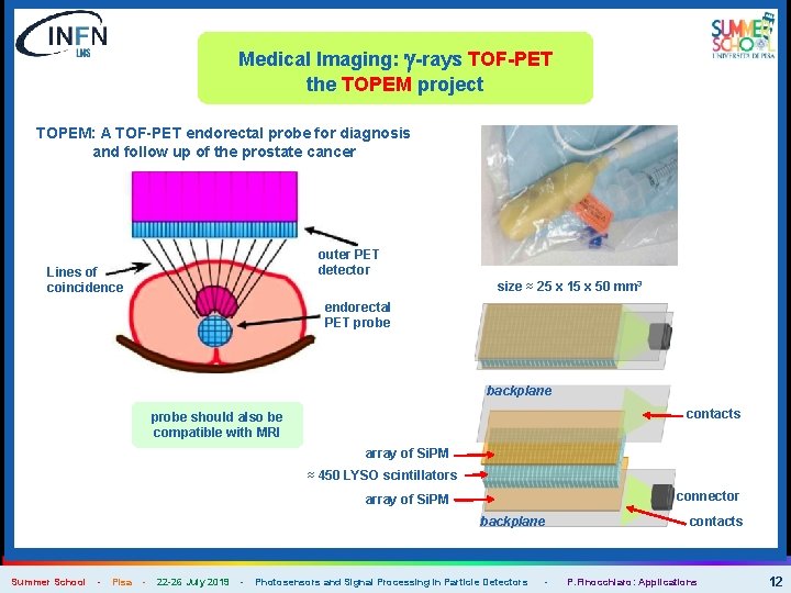 Medical Imaging: g-rays TOF-PET the TOPEM project TOPEM: A TOF-PET endorectal probe for diagnosis