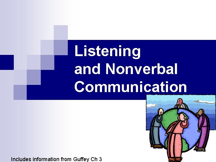Listening and Nonverbal Communication Includes information from Guffey Ch 3 