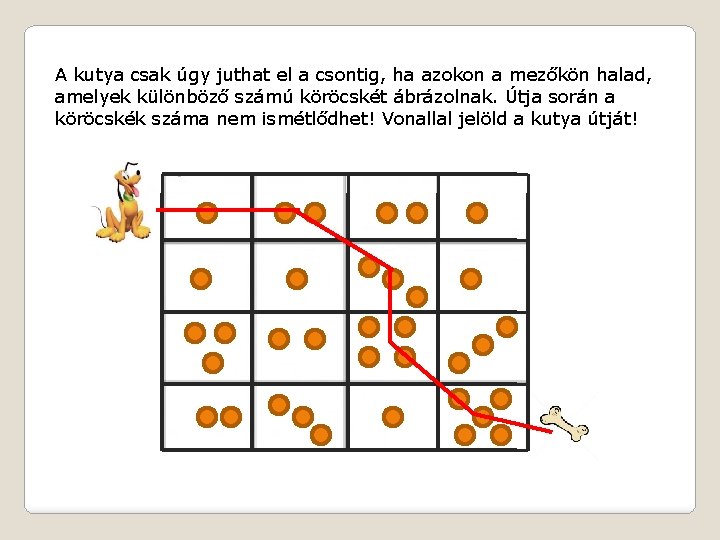 A kutya csak úgy juthat el a csontig, ha azokon a mezőkön halad, amelyek