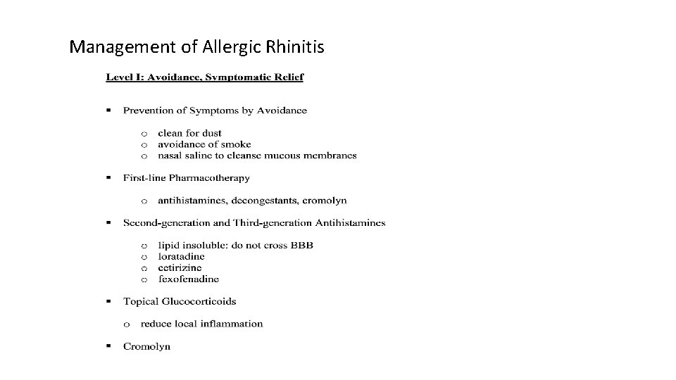 Management of Allergic Rhinitis 