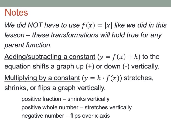 Class Work Notes Examples LESSON 15 Warm up classwork notes example classwork