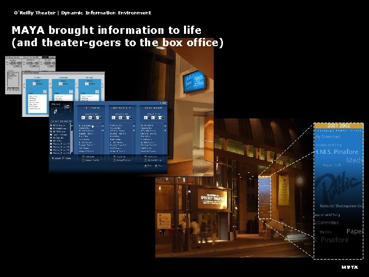O’Reilly Theater | Dynamic Information Environment MAYA brought information to life (and theater-goers to