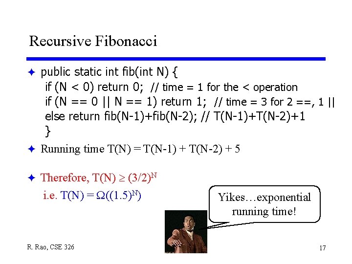 Recursive Fibonacci F public static int fib(int N) { if (N < 0) return Recursive Fibonacci F public static int fib(int N) { if (N < 0) return