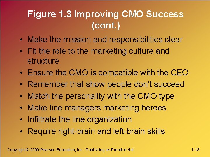 Figure 1. 3 Improving CMO Success (cont. ) • Make the mission and responsibilities