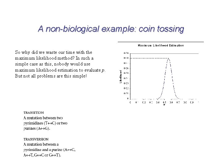 A non-biological example: coin tossing So why did we waste our time with the