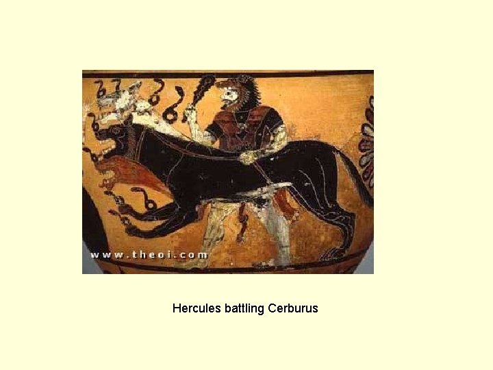 Hercules battling Cerburus 