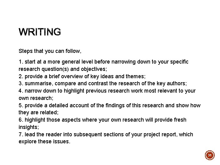 Steps that you can follow, 1. start at a more general level before narrowing