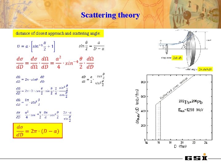 Scattering theory distance of closest approach and scattering angle: 