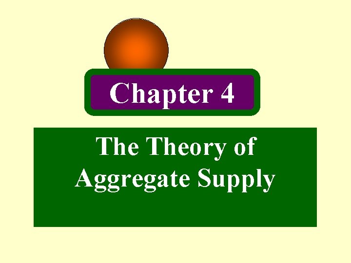 Chapter 4 Theory of Aggregate Supply Chapter 4 Theory of Aggregate Supply