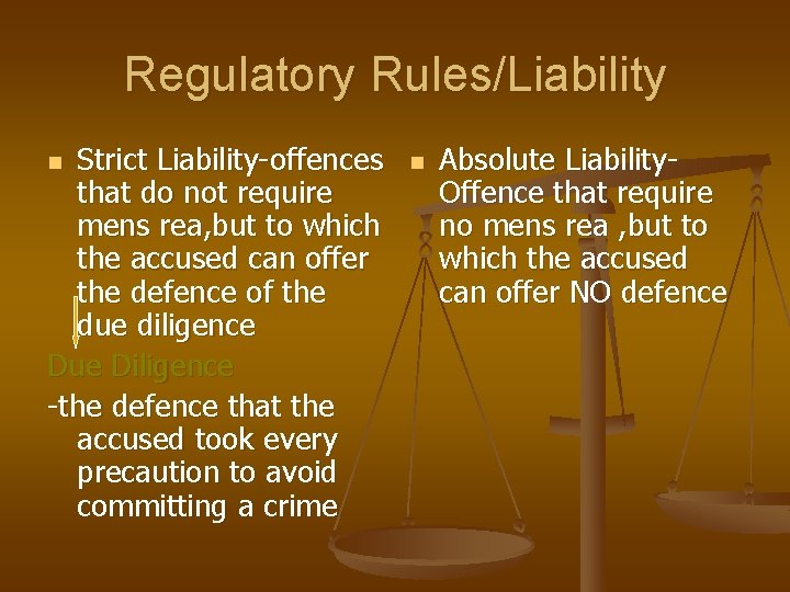 Regulatory Rules/Liability Strict Liability-offences that do not require mens rea, but to which the Regulatory Rules/Liability Strict Liability-offences that do not require mens rea, but to which the