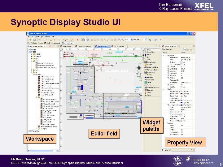 The European X-Ray Laser Project XFEL X-Ray Free-Electron Laser Synoptic Display Studio UI Workspace