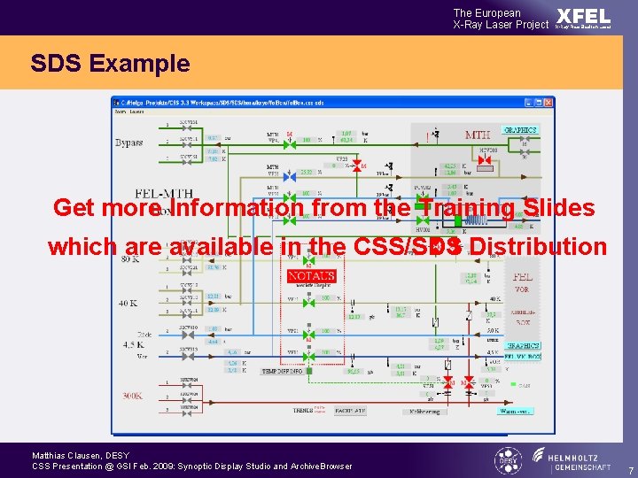 The European X-Ray Laser Project XFEL X-Ray Free-Electron Laser SDS Example Get more Information