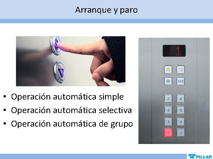 Arranque y paro • Operación automática simple • Operación automática selectiva • Operación automática Arranque y paro • Operación automática simple • Operación automática selectiva • Operación automática