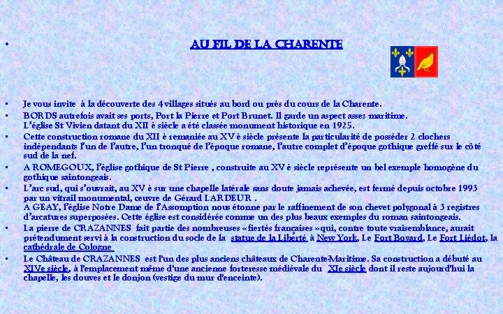  • • au fil de la Charente Je vous invite à la découverte