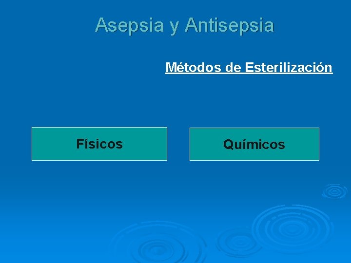 Asepsia y Antisepsia Métodos de Esterilización Físicos Químicos 